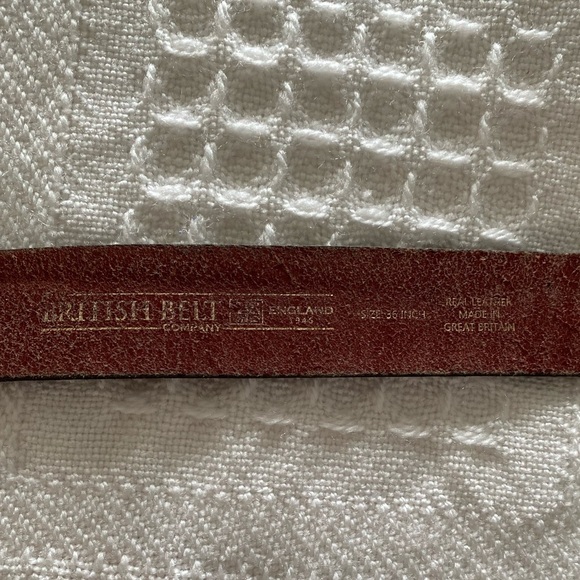BRITISH BELT Genuine Leather Brown Belt Made in Great Britain Size 36 inch - Picture 4 of 6